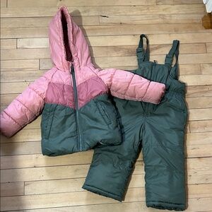 OshKosh B'gosh Gray and Pink Snow pants and Jacket